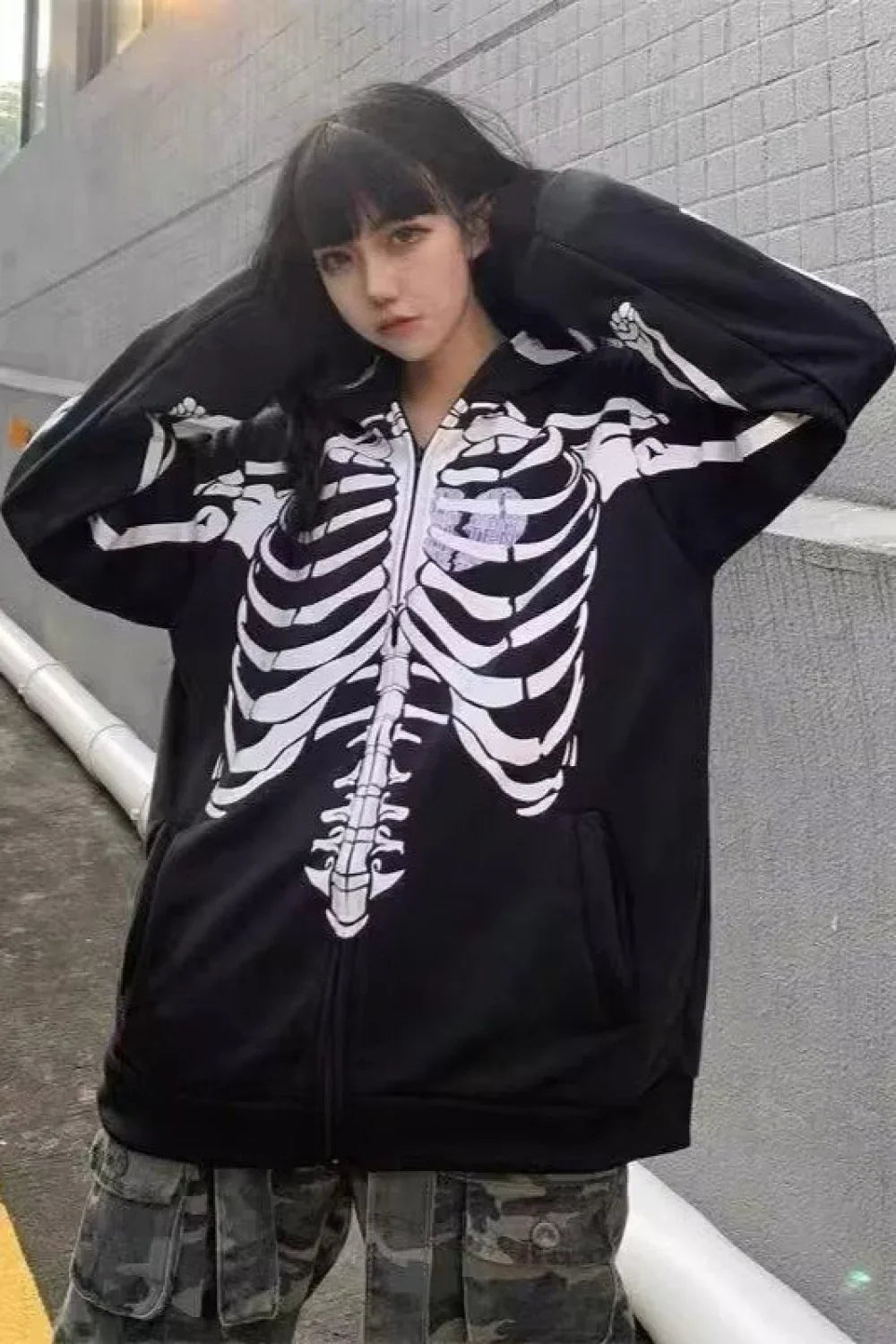 Gothic Skeleton Zipper Hoodie