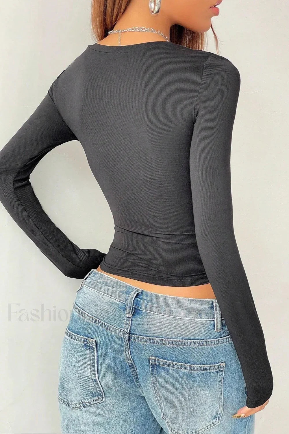 Gothic Wing Print V-Neck T-Shirt