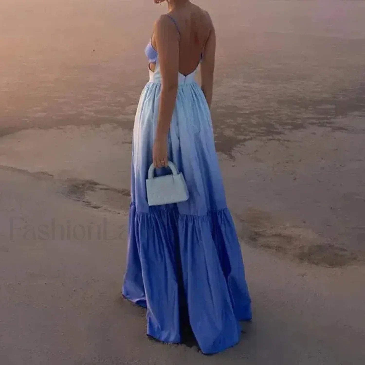 Gradient Sling Print Midi Maxi Dress