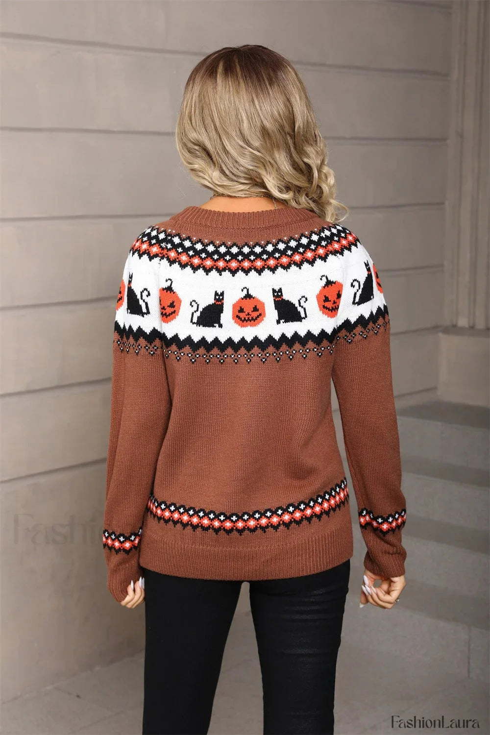 Graphic Pumpkin Halloween Sweater