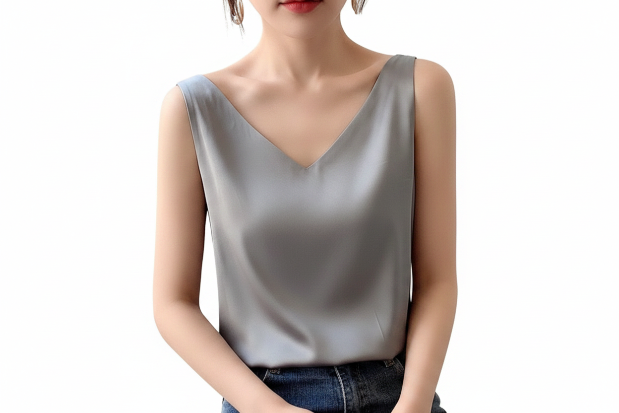 Chic Lightweight Draped Tank Top with Elegant Flow and Versatile Style - Jamota