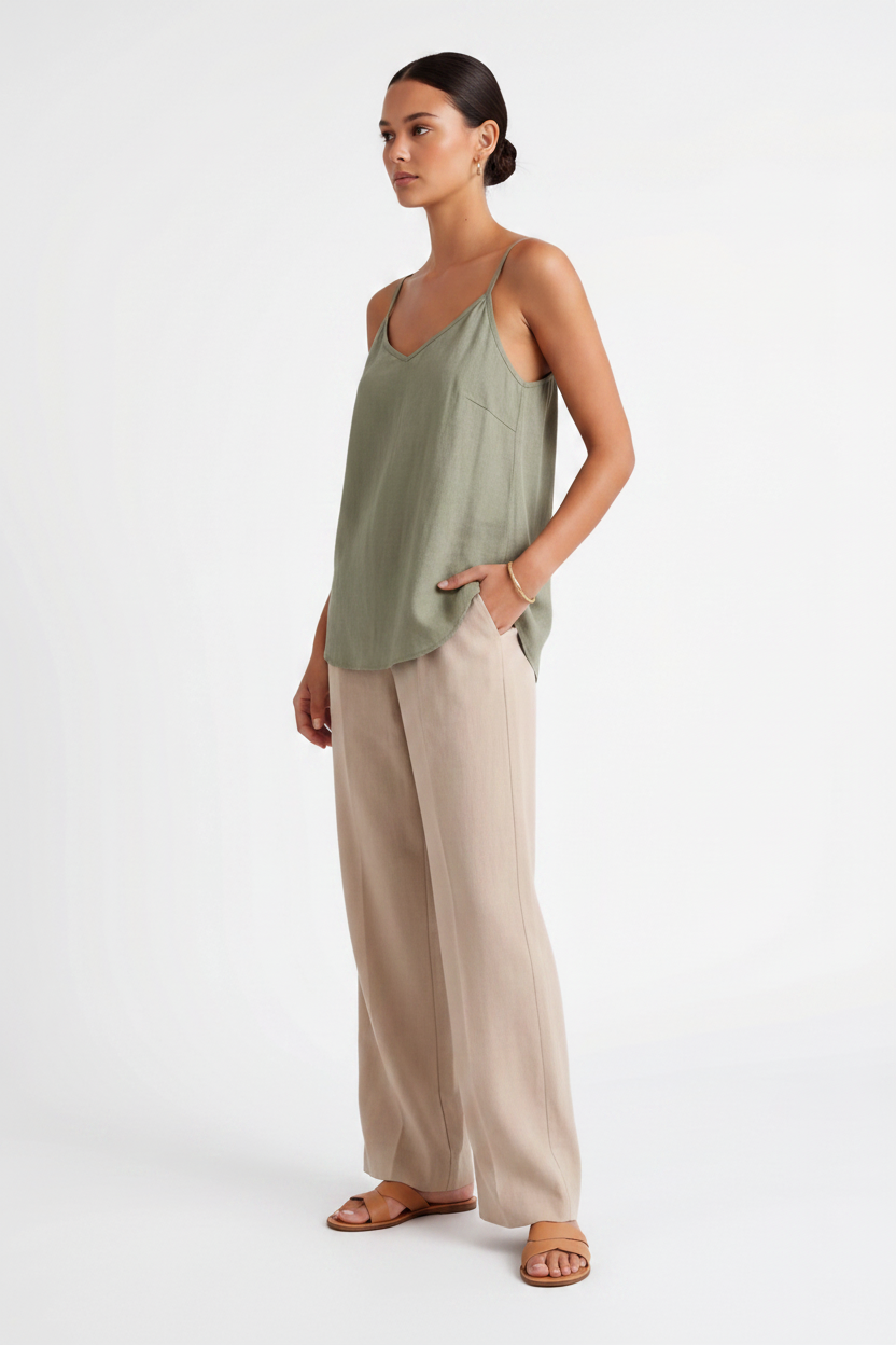 Chic Lightweight Linen Tank Top | Breathable Fabric & Versatile Design