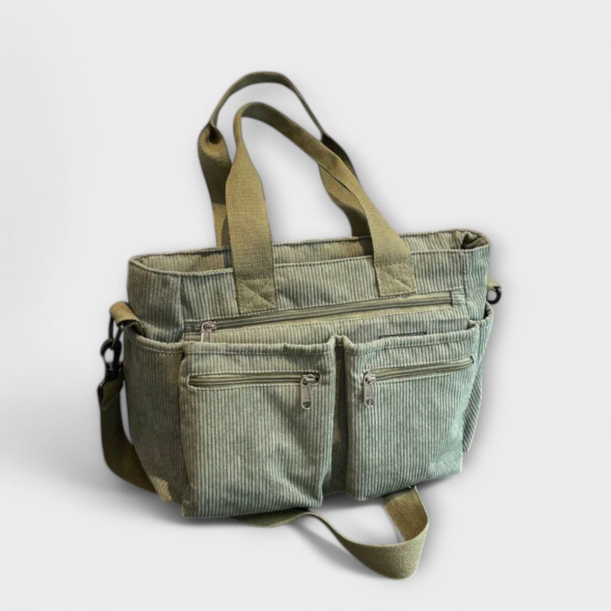 Corduroy Multi Pocket Tote Bag