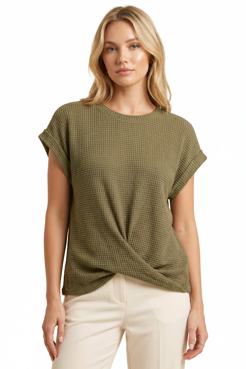 Relaxed Textured Women's T-Shirt with Breathable Fabric & Easy Fit - Jamota