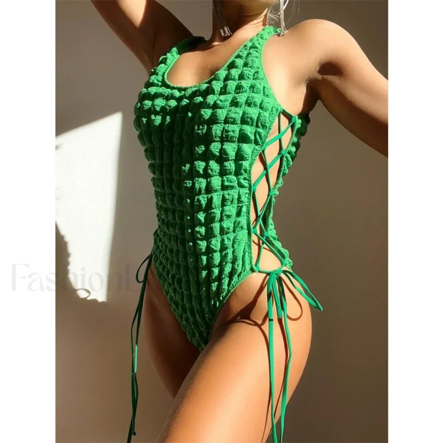 Grid Bandage Cross One Piece