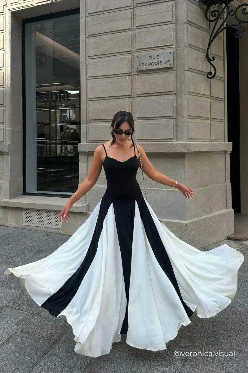 Isabella - Panelled Tulle A-line Slip Maxi Dress - View 7