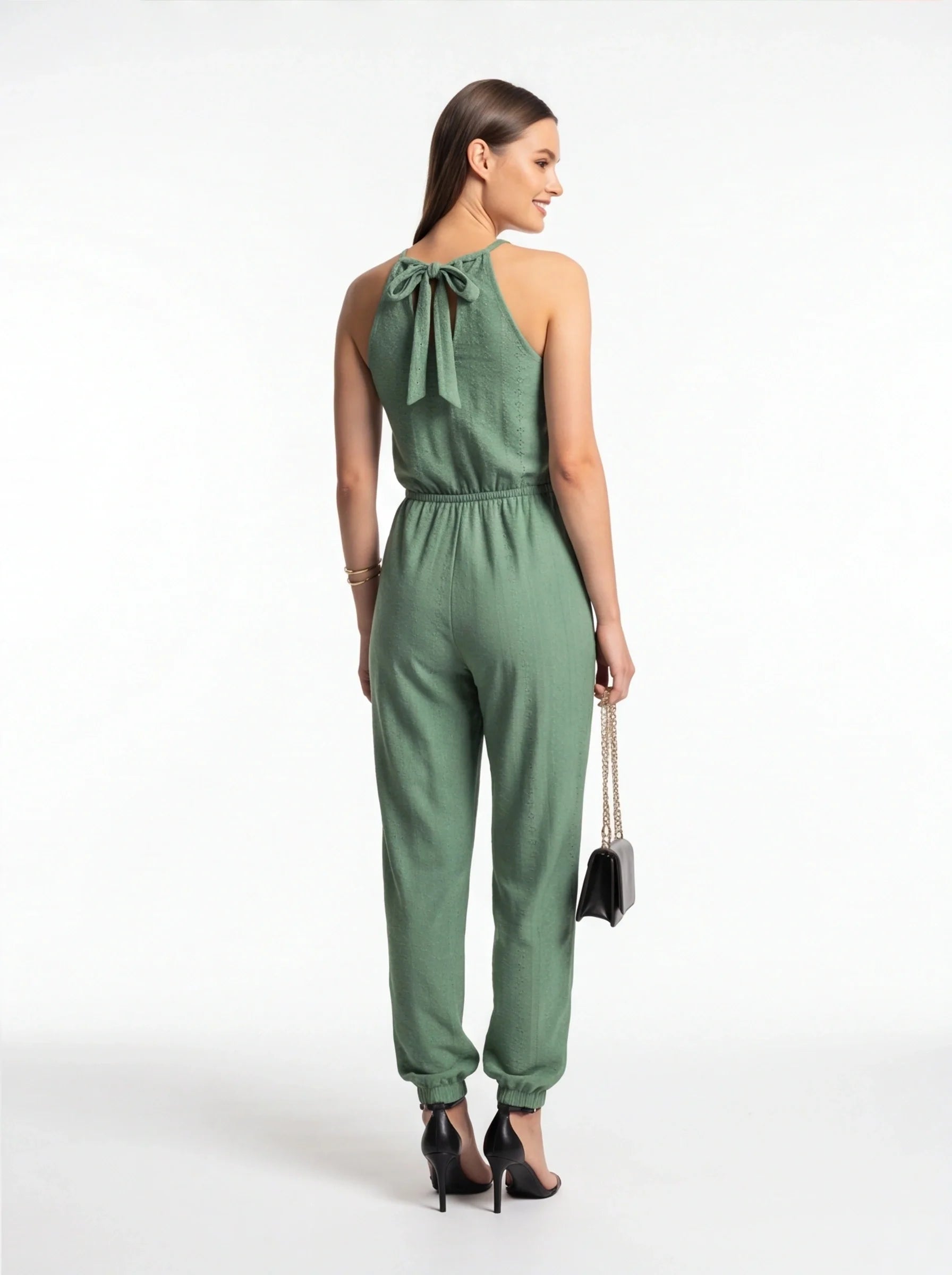 Elegant High-Waist Jumpsuit | Breathable Fabric & Flattering Fit
