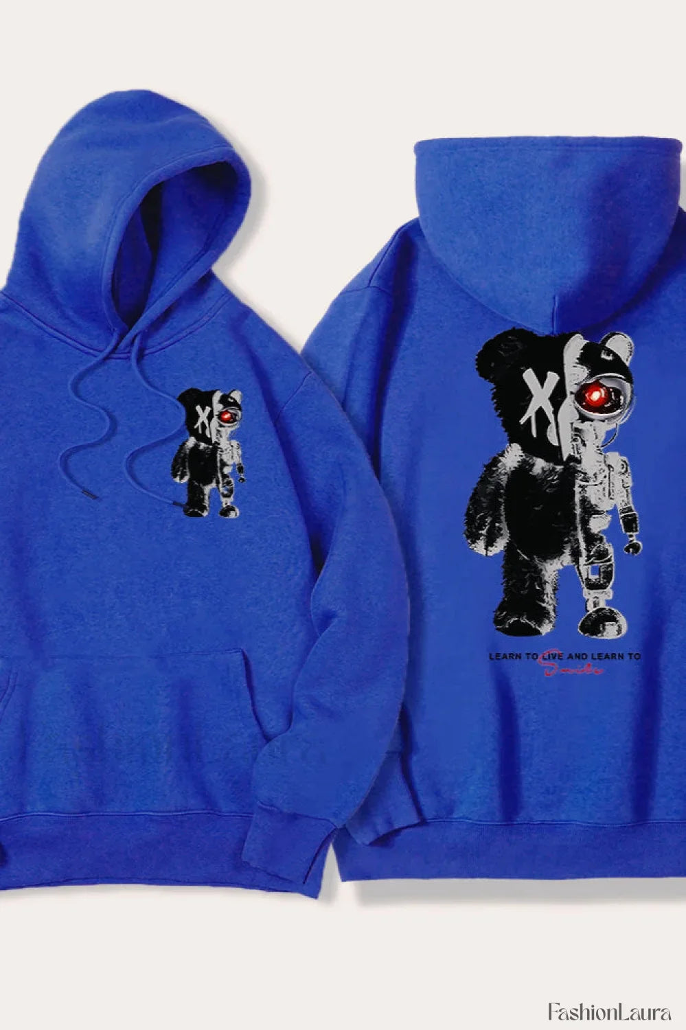 Half Teddy Bear Half Robotic Bear Hoodie