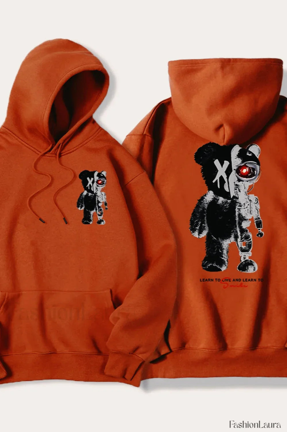Half Teddy Bear Half Robotic Bear Hoodie