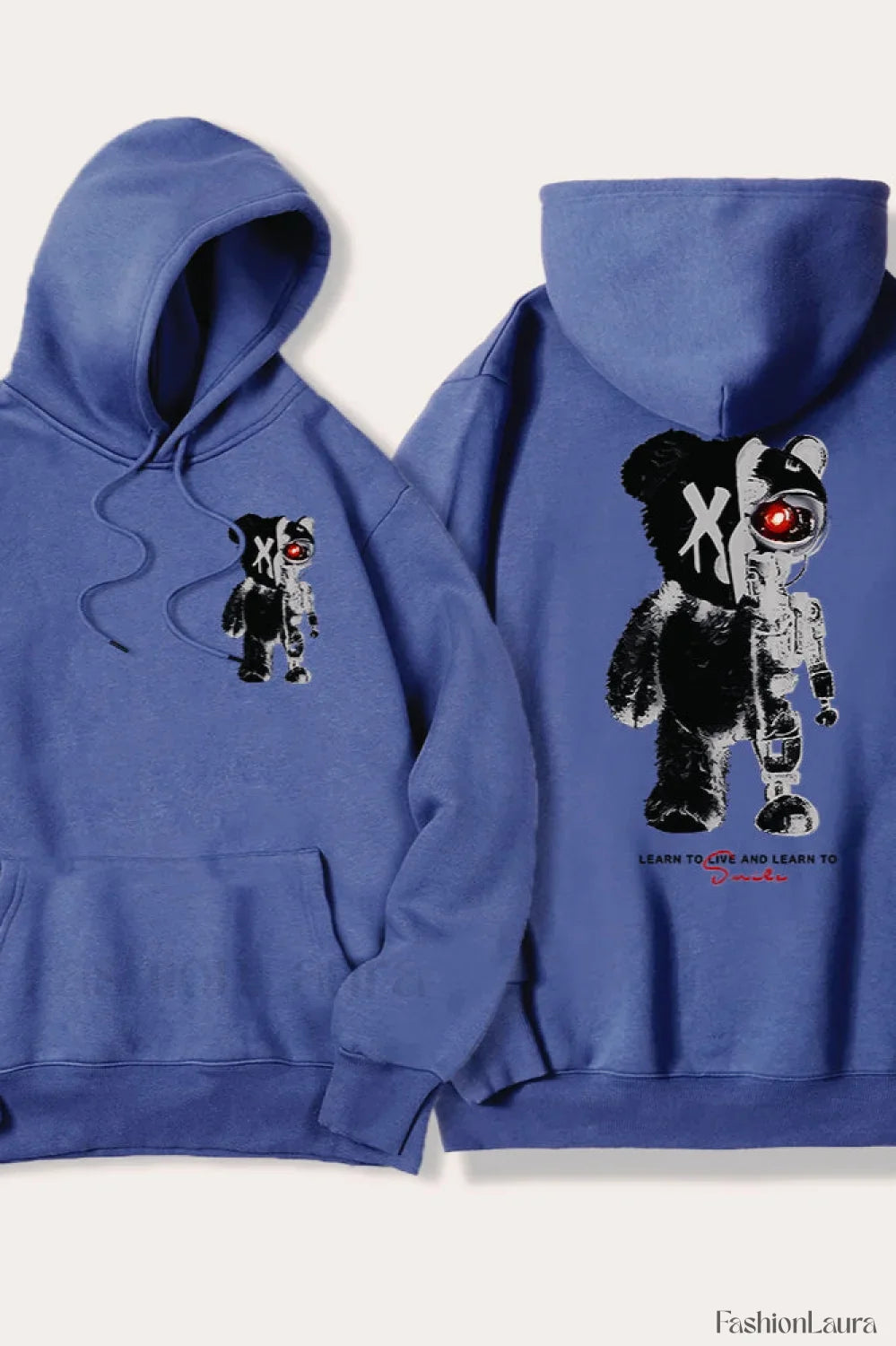 Half Teddy Bear Half Robotic Bear Hoodie
