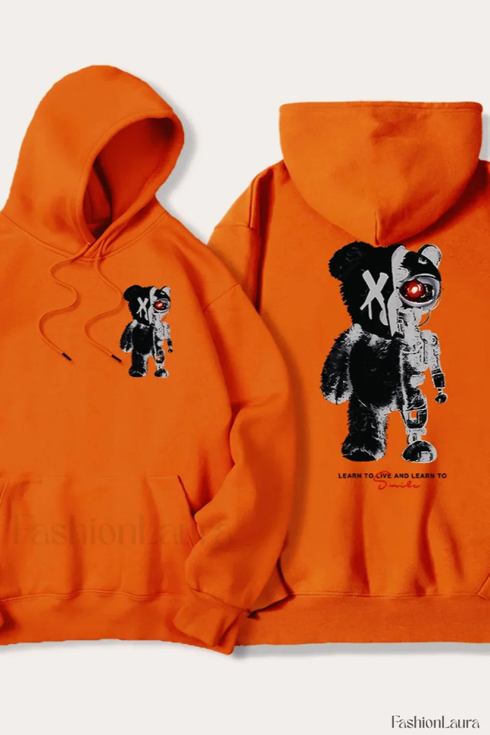 Half Teddy Bear Half Robotic Bear Hoodie
