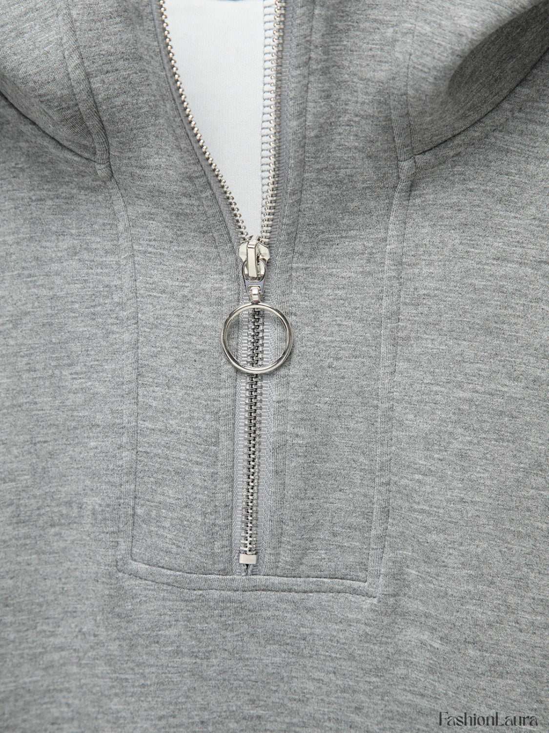 Half Zip Graceful Double Pockets Hoodie