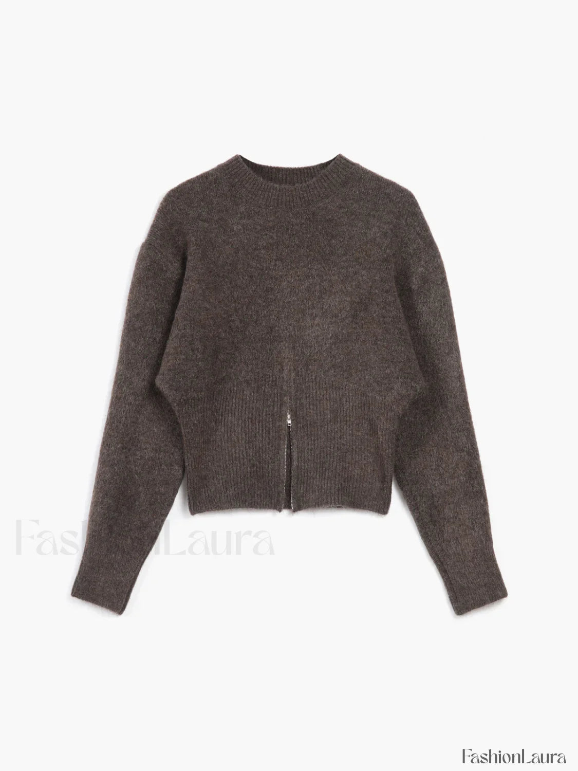 Half Zip Graceful Fuzzy Sweater