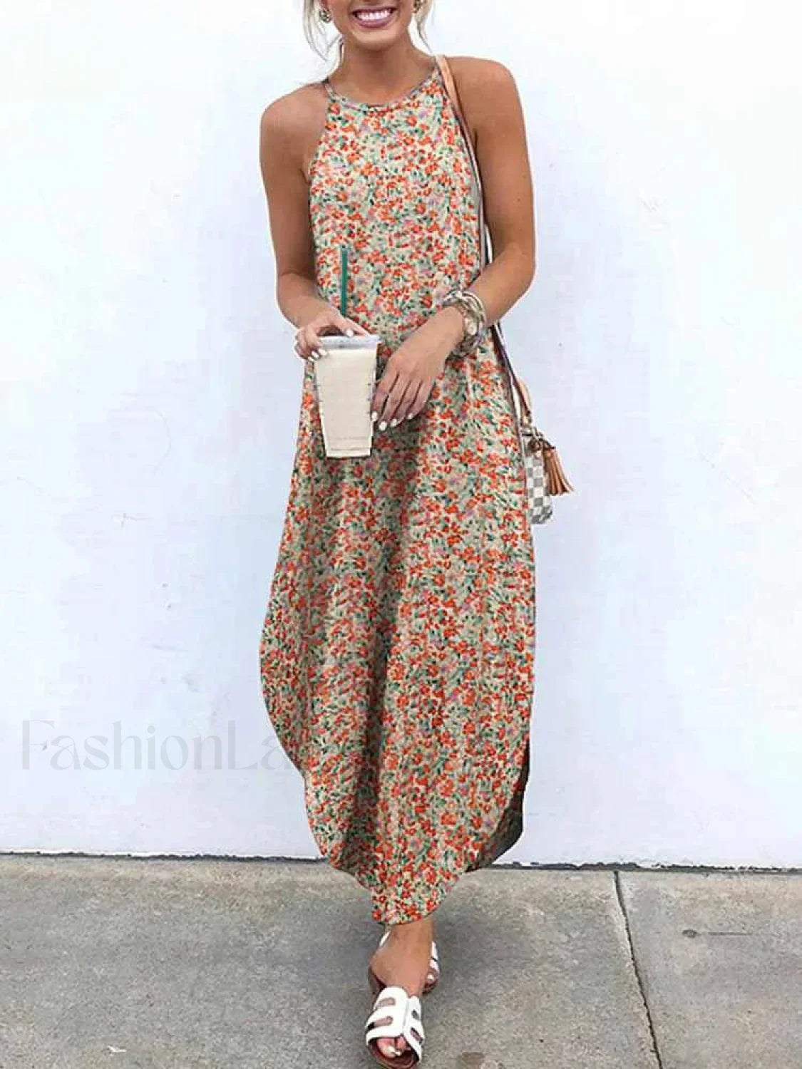Halter Asymmetrical Boho Dress