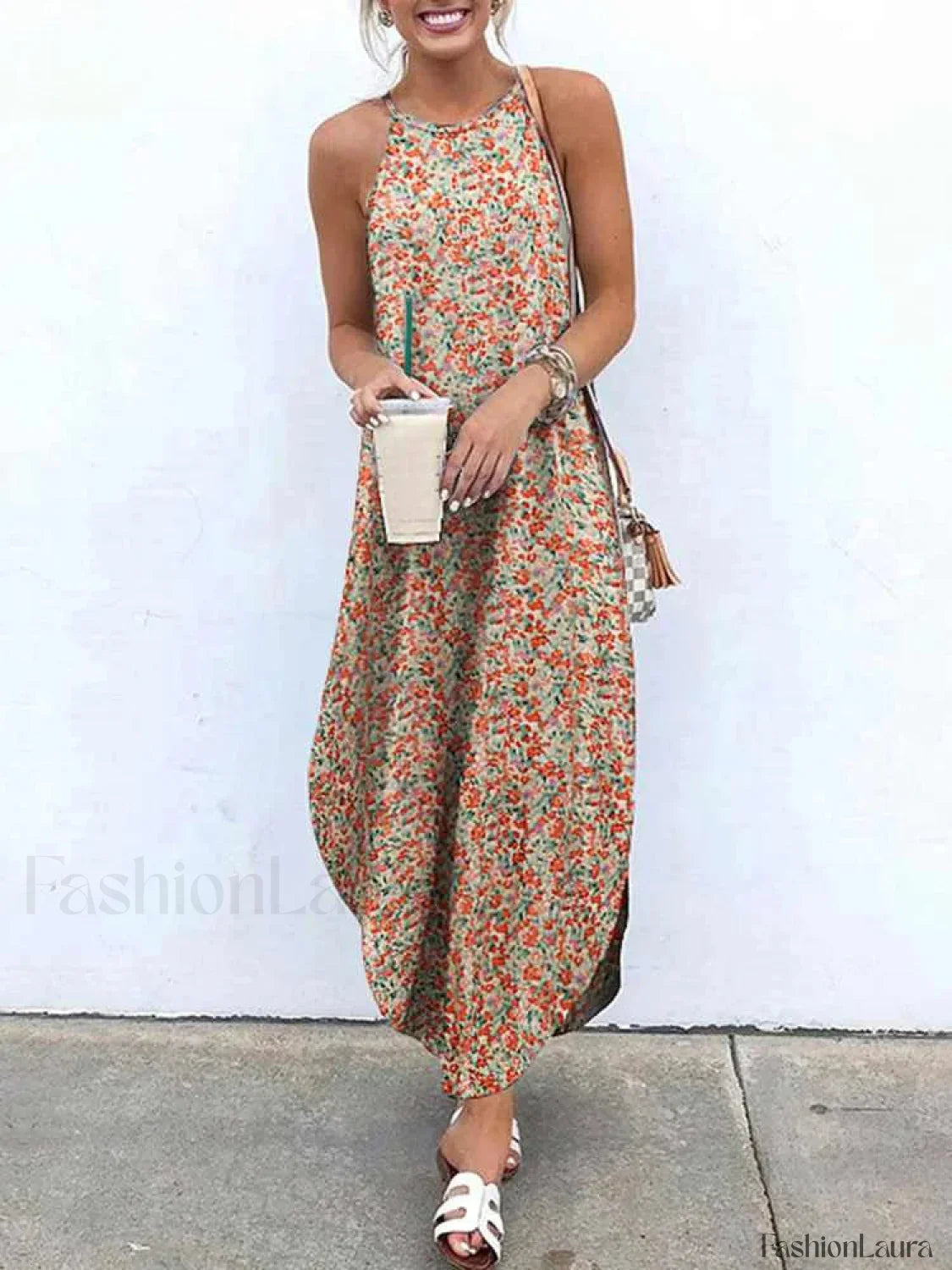 Halter Asymmetrical Boho Dress