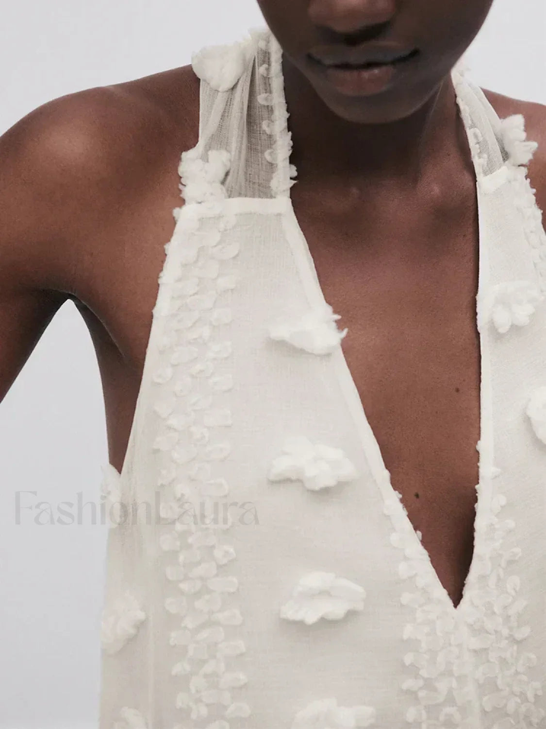 Halter Floral Mesh Patchwork Boho Dress