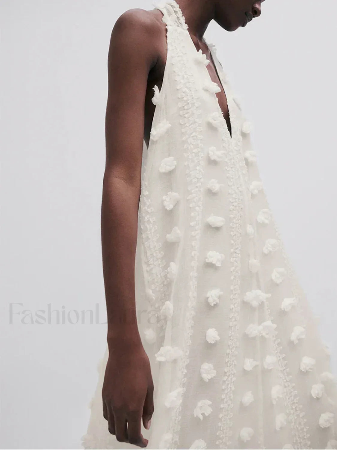 Halter Floral Mesh Patchwork Boho Dress