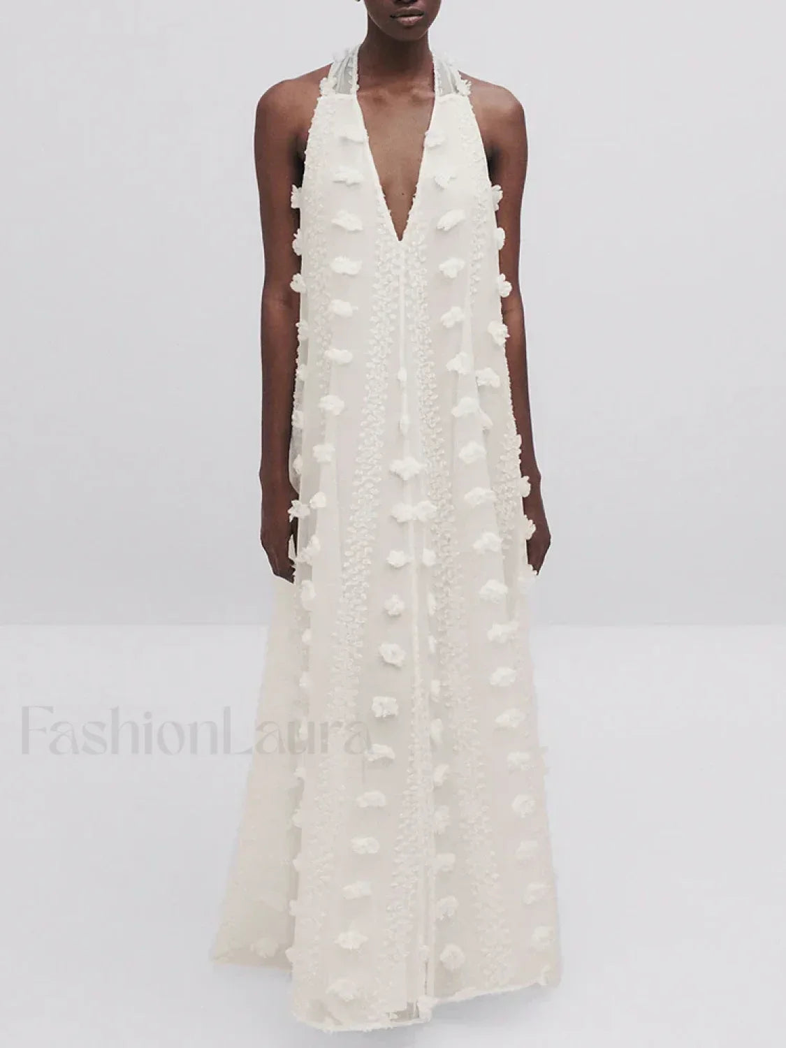 Halter Floral Mesh Patchwork Boho Dress