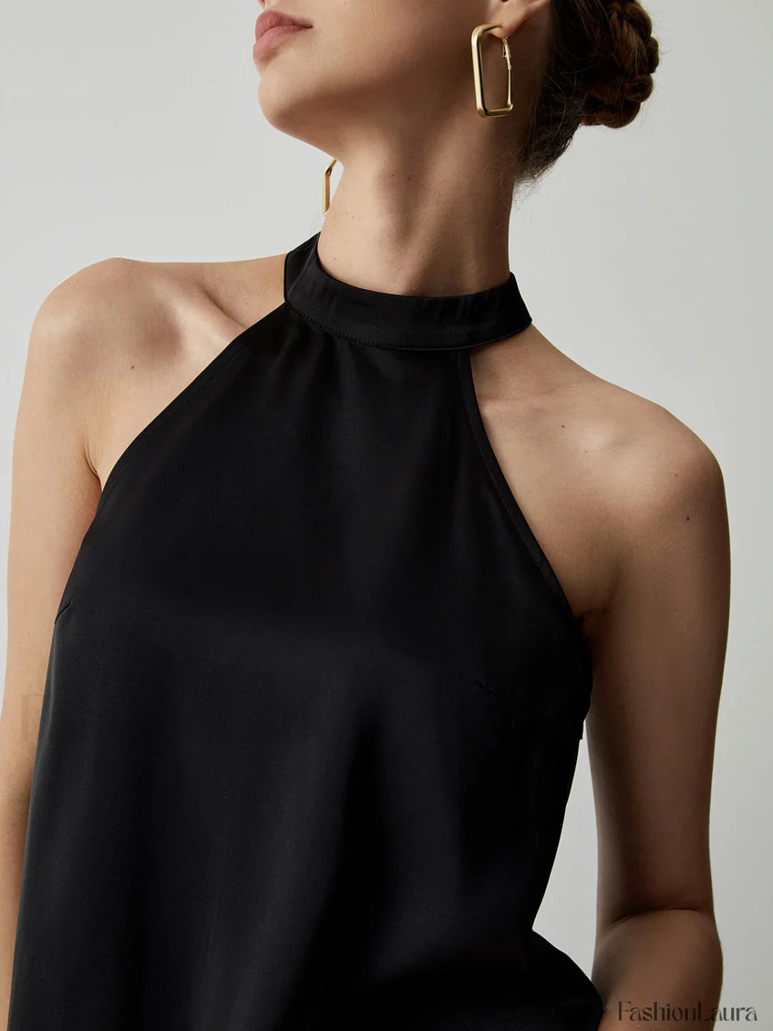 Halter Satin Graceful Tank Top