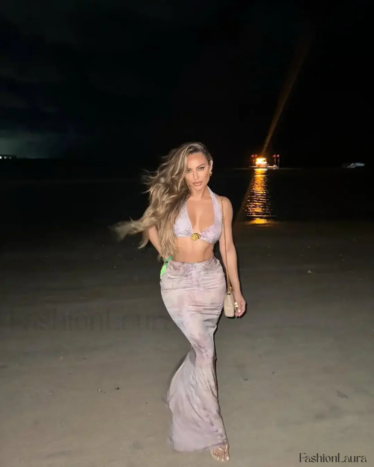 Halter Thong Skirt Bikini Three Piece Set