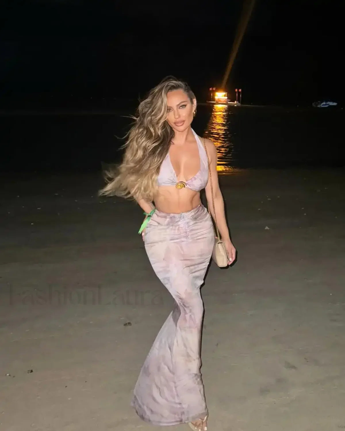 Halter Thong Skirt Bikini Three Piece Set