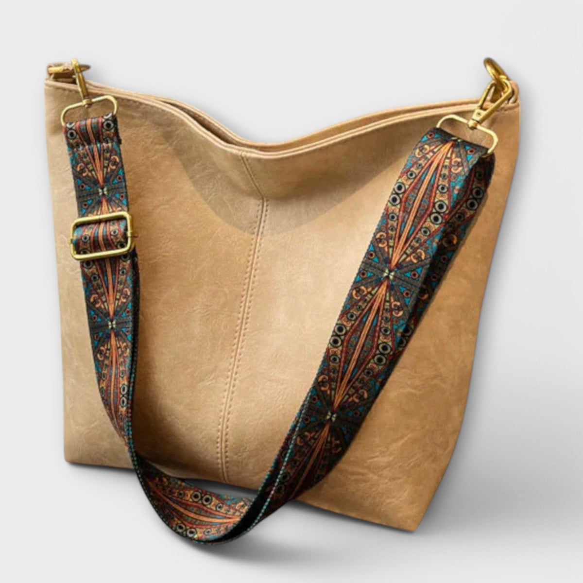 Guitar Strap Slouchy Faux Leather Tote Bag