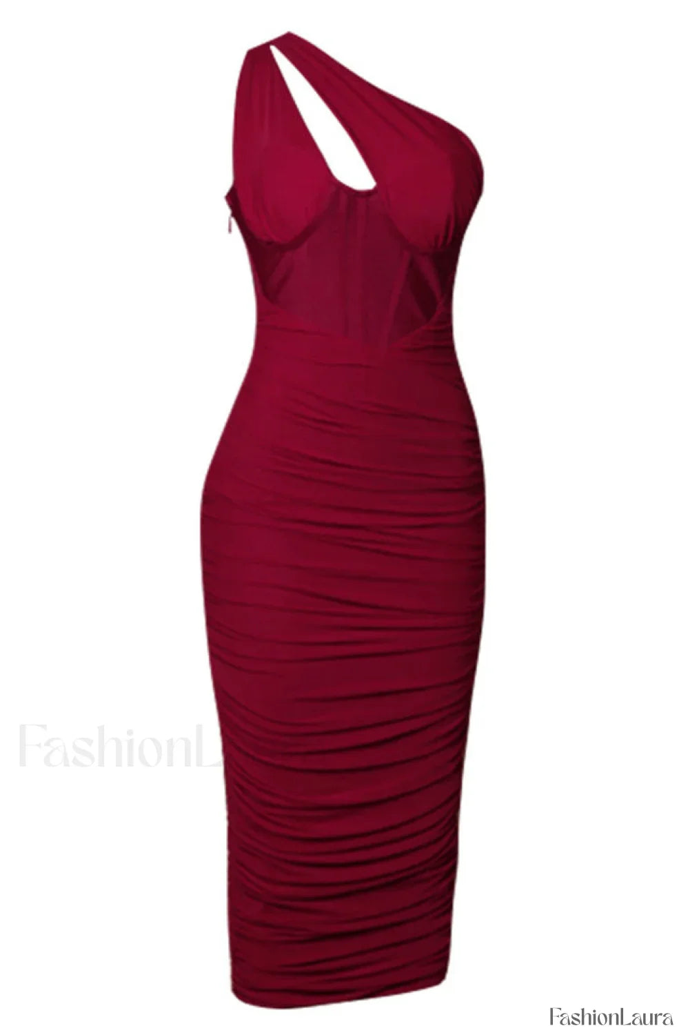 Hanma One Shoulder Charming Pencil Midi Dress