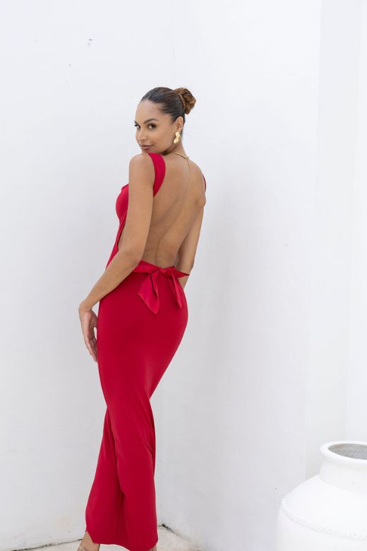 Harper Bodycon Maxi Dress - Lipstick Red