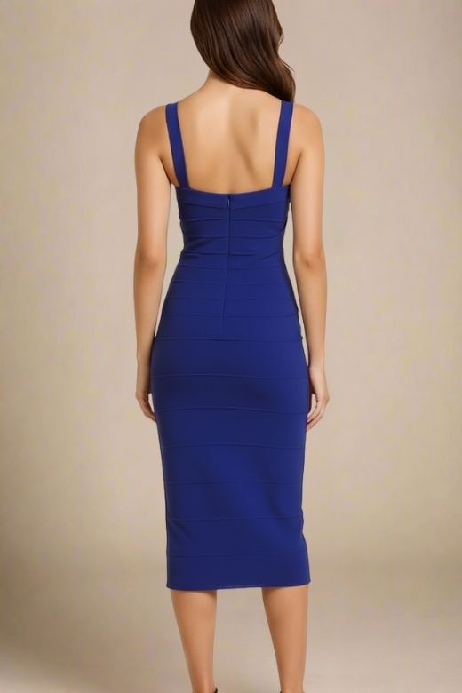 Heidi Bandage Midi Dress - Navy Blue
