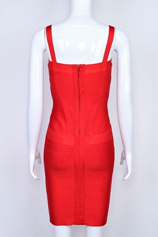 Heidi Bandage Mini Dress - Lipstick Red