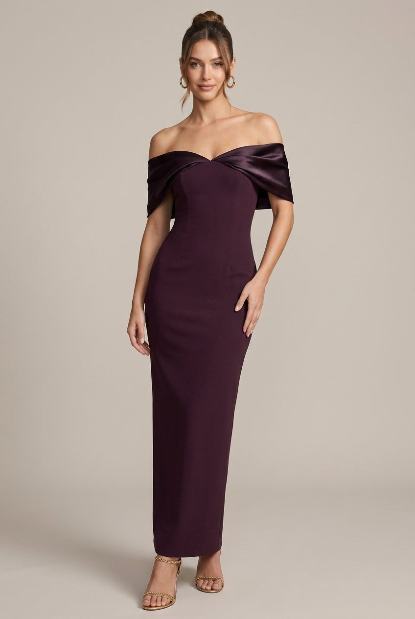 Off Shoulder Sweetheart Bodycon Maxi Dress Formal