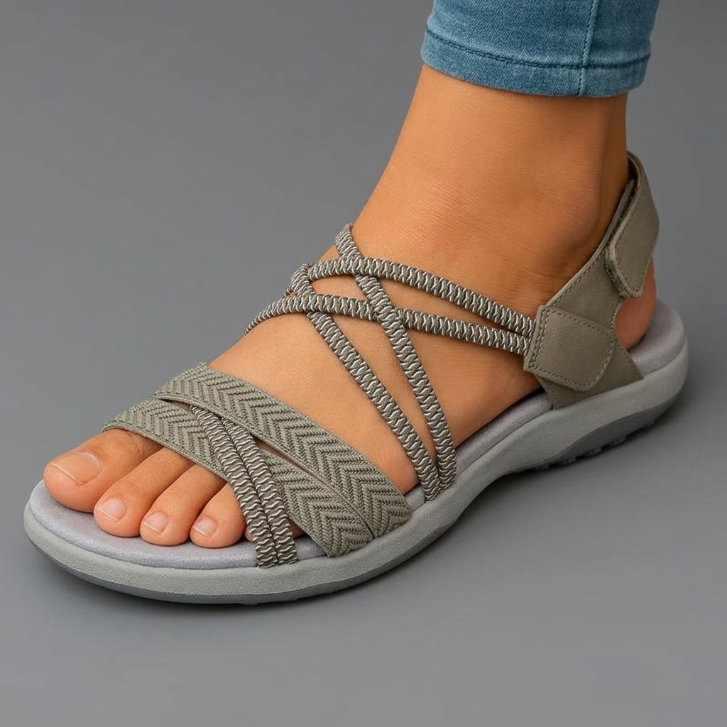 Open Toe Strappy Ankle Strap Flat Sandals