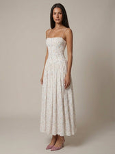 Floral Spaghetti Strap Corset Maxi Dress 2
