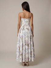 Floral Spaghetti Strap Corset Maxi Dress 12