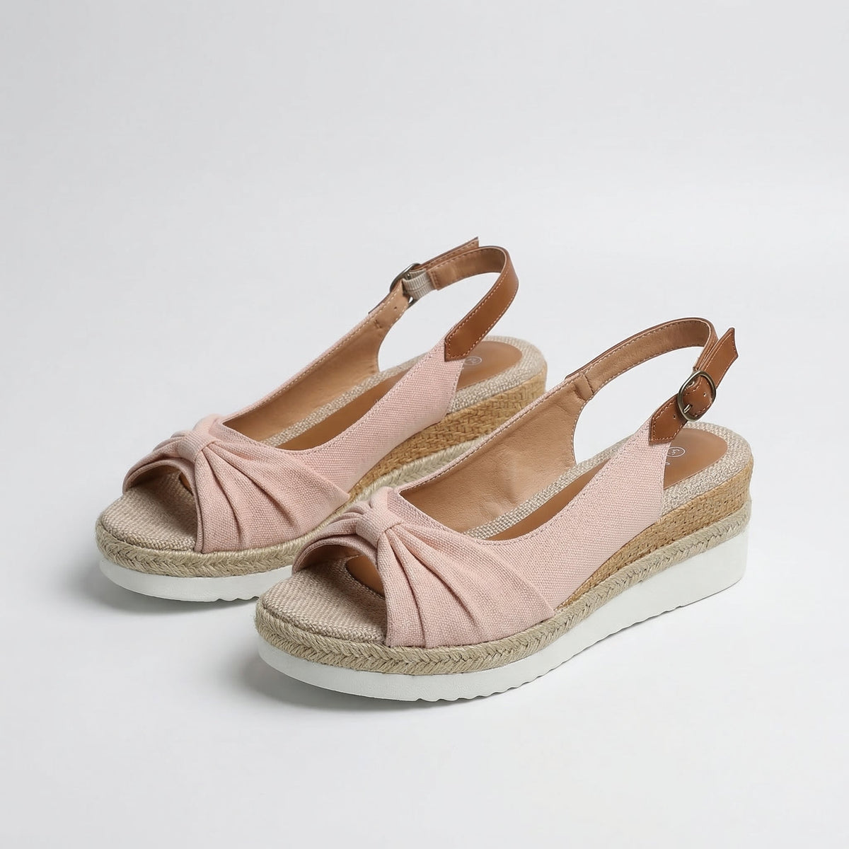 Peep Toe Slingback Espadrille Wedge Sandals