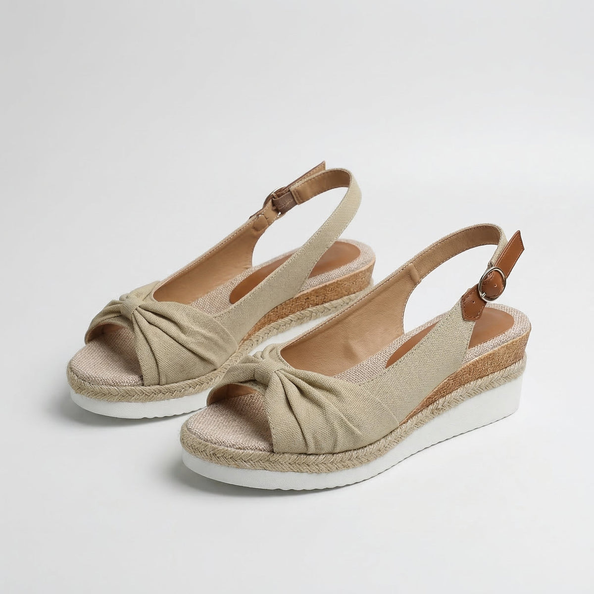 Peep Toe Slingback Espadrille Wedge Sandals