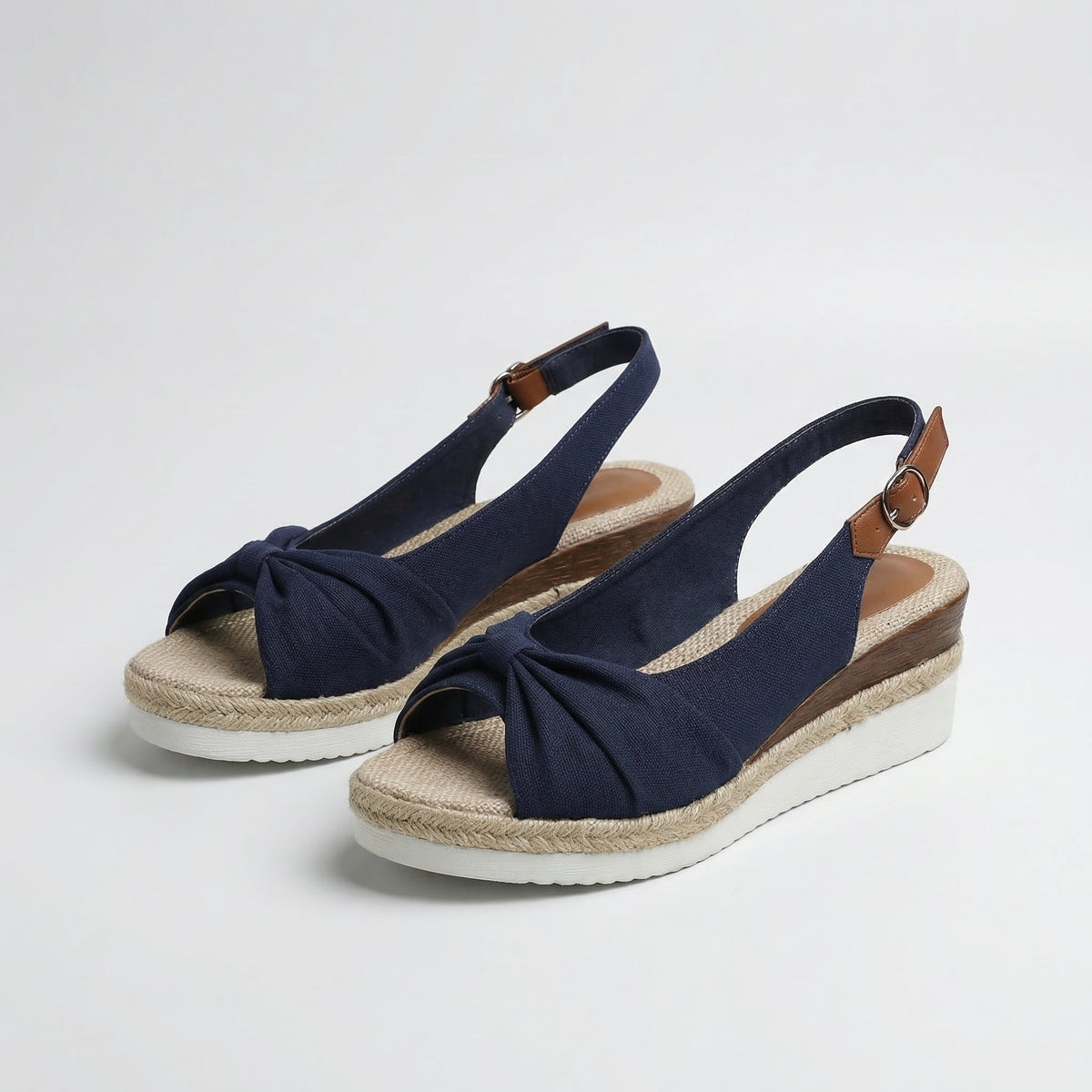 Peep Toe Slingback Espadrille Wedge Sandals