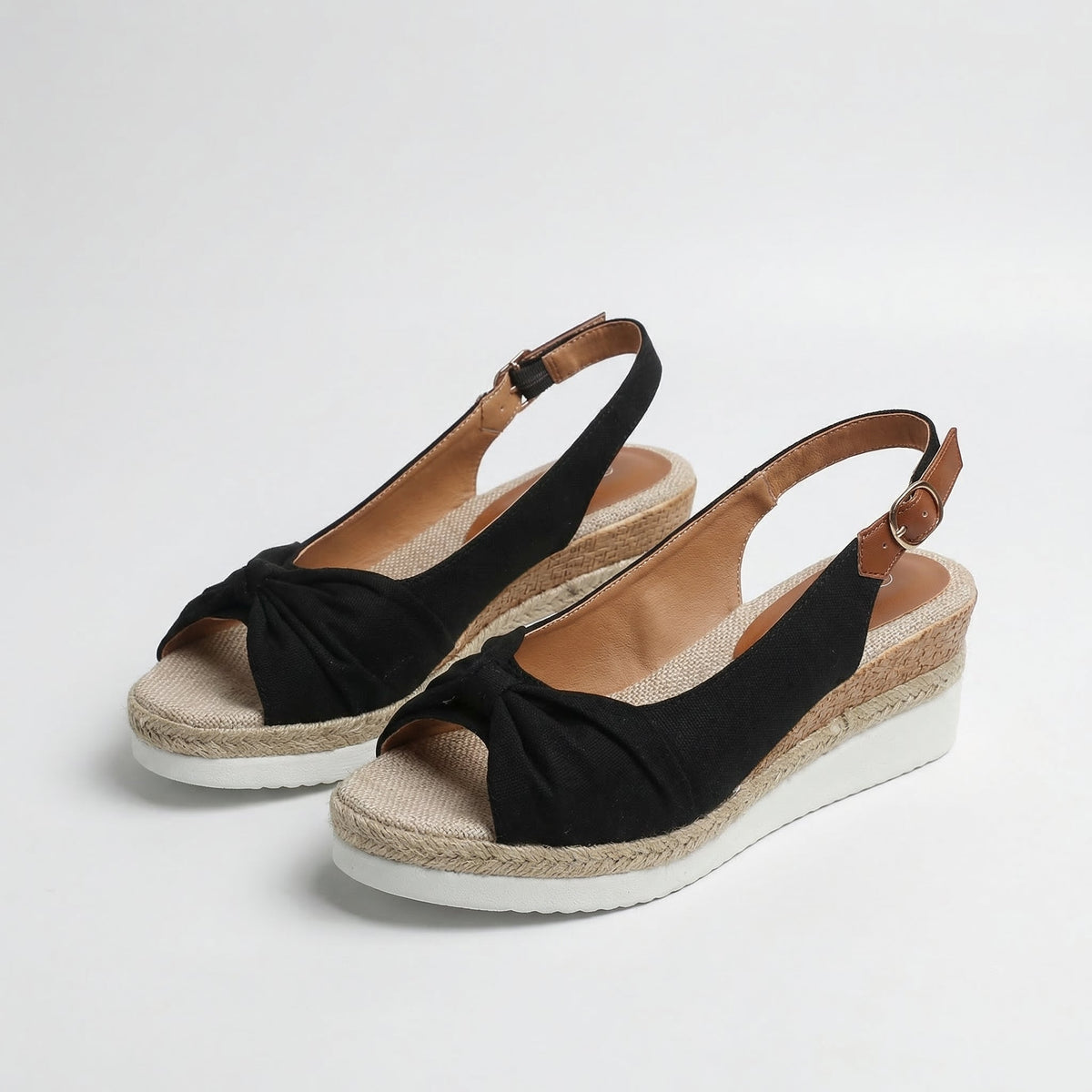 Peep Toe Slingback Espadrille Wedge Sandals
