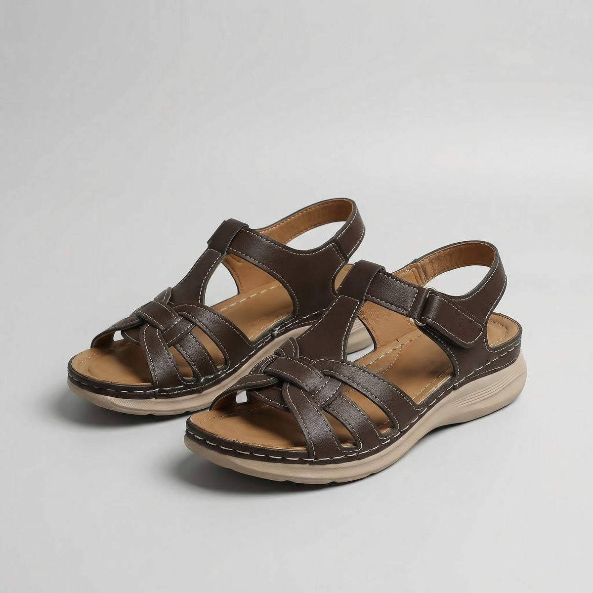 Closed Toe Fisherman Slingback Wedge Sandals