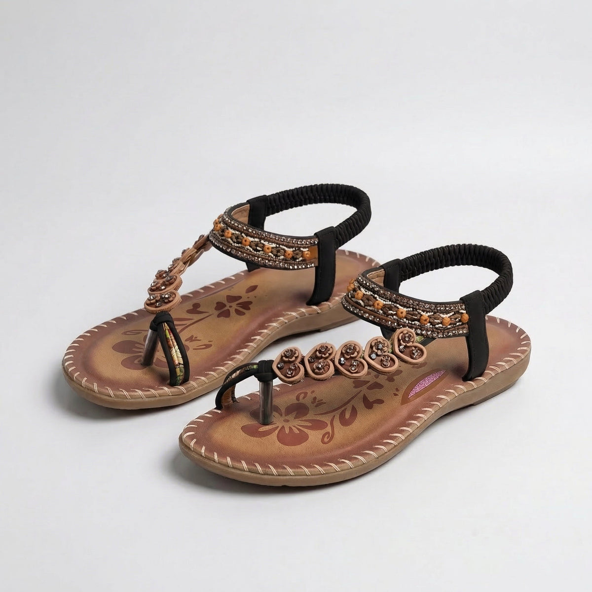 Beaded Boho Thong Flat Sandals