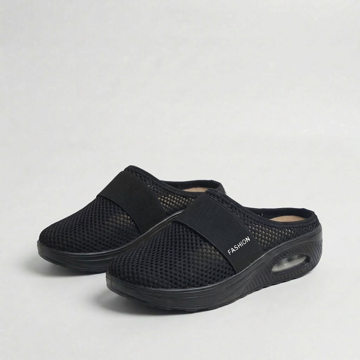 Mesh Slip On Air Cushion Platform Mule Sneakers