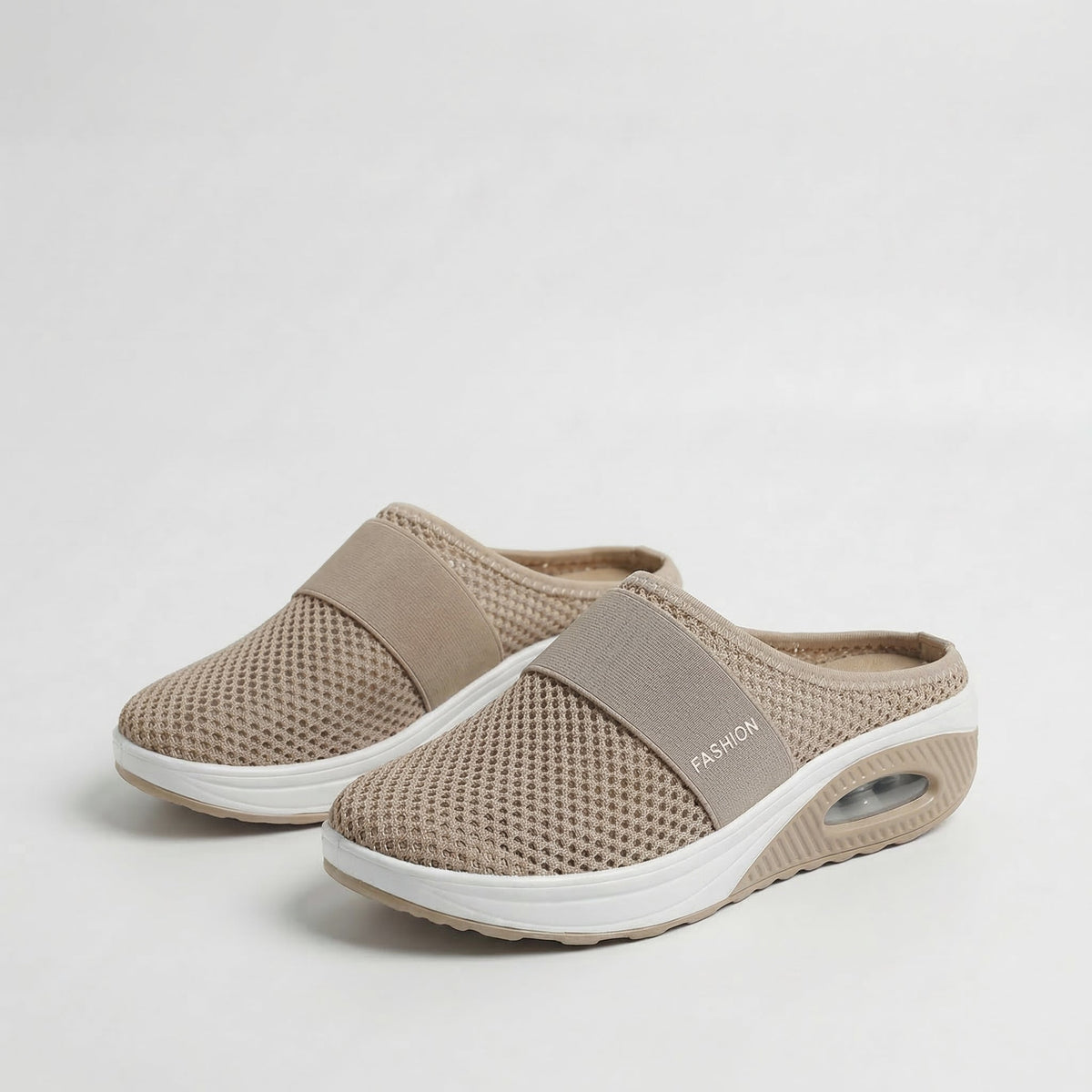 Mesh Slip On Air Cushion Platform Mule Sneakers