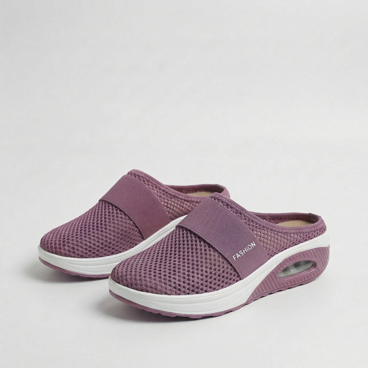Mesh Slip On Air Cushion Platform Mule Sneakers