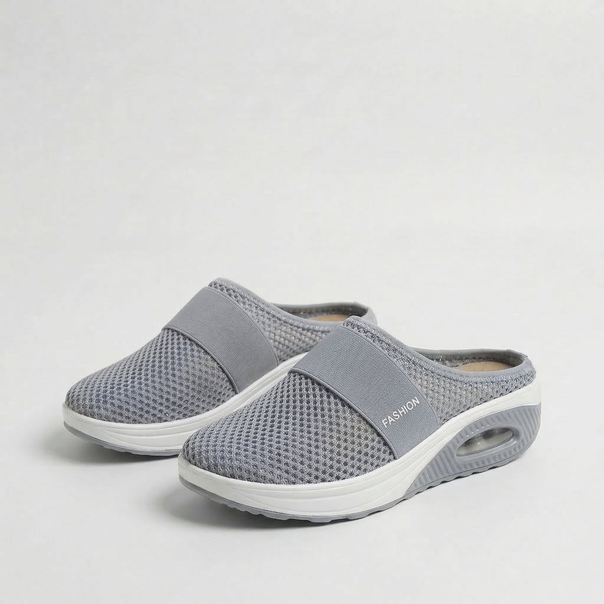 Mesh Slip On Air Cushion Platform Mule Sneakers