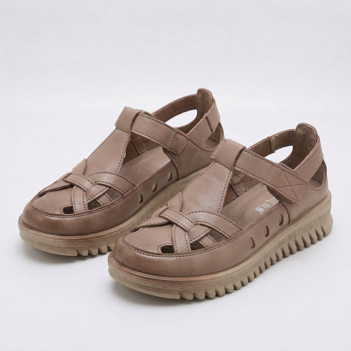 Closed Toe Woven Strap Platform Fisherman Sandals