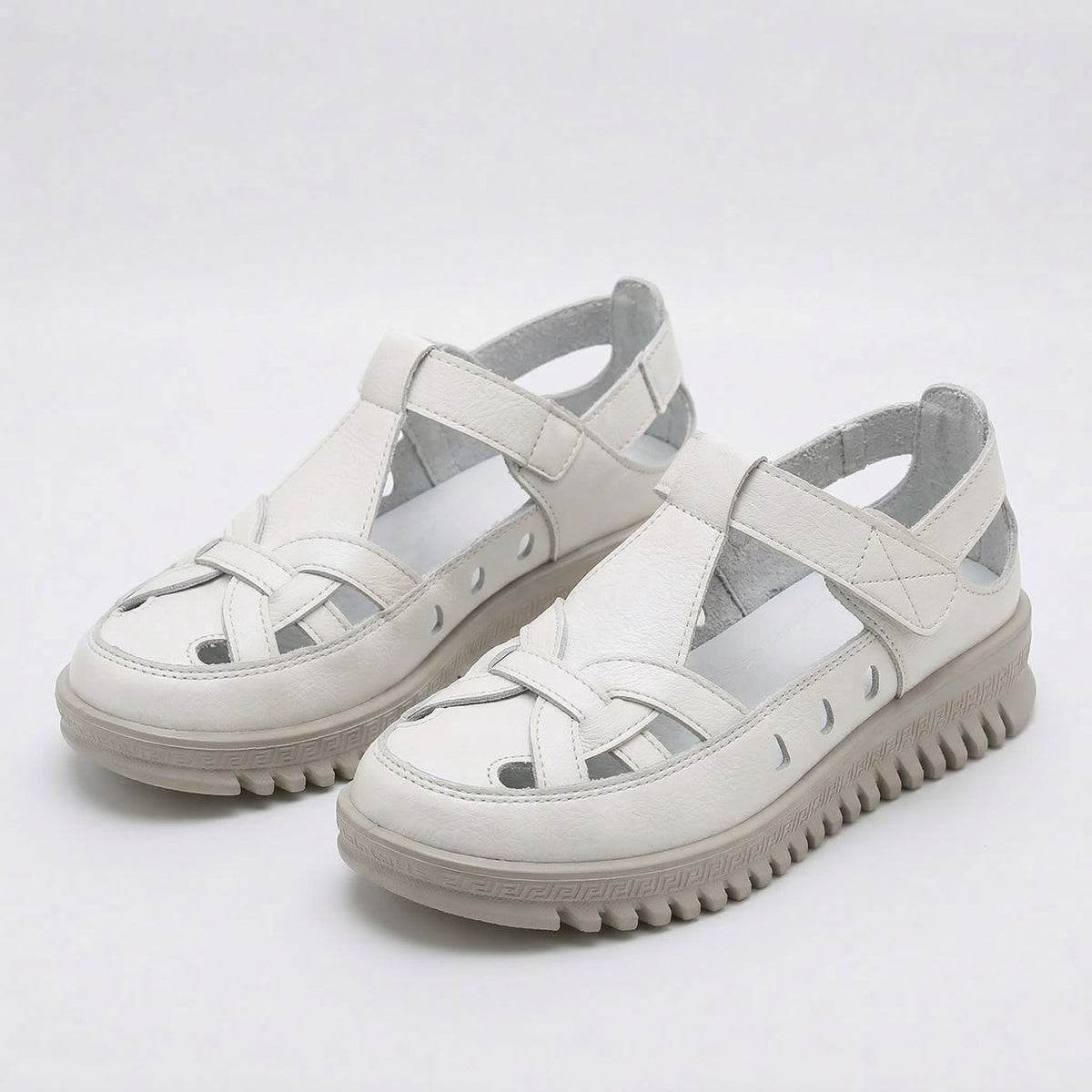 Closed Toe Woven Strap Platform Fisherman Sandals