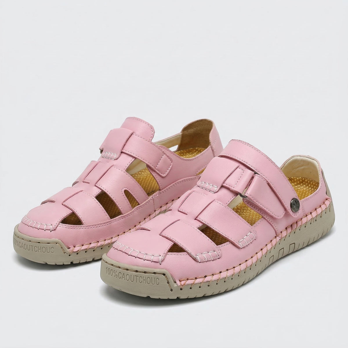 Closed Toe Fisherman Hook and Loop Sandals