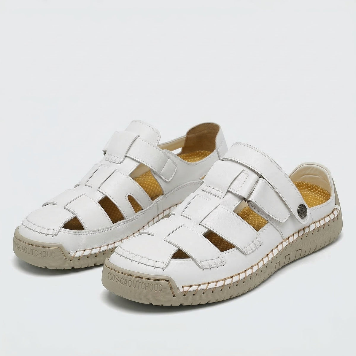 Closed Toe Fisherman Hook and Loop Sandals