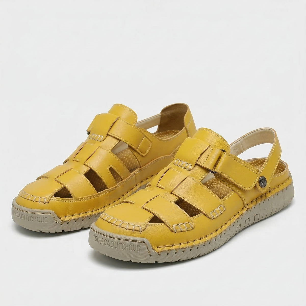 Closed Toe Fisherman Hook and Loop Sandals