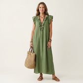 V-Neck Flutter Sleeve Ruffle Maxi Dress Summer 5